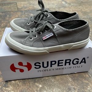 Superga 2750 cotu size 8 womans grey sage.